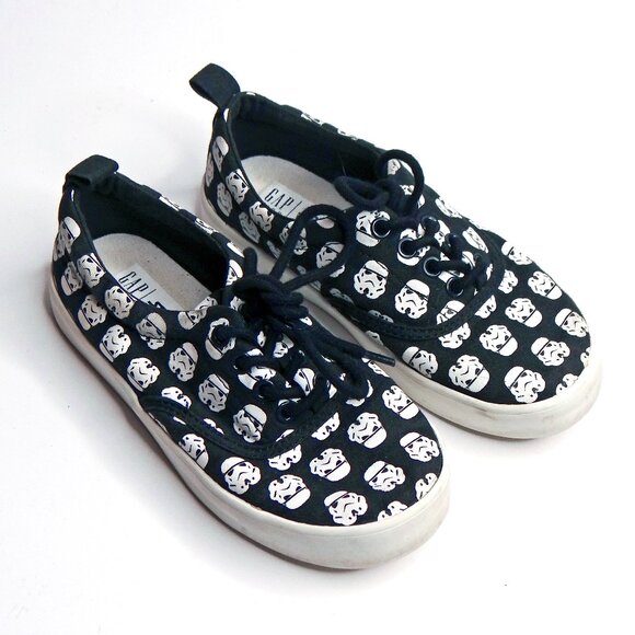Star Wars | Gap Kid Stormtroopers Graphic Boy Black & White Sneakers Size 13 - Picture 1 of 9